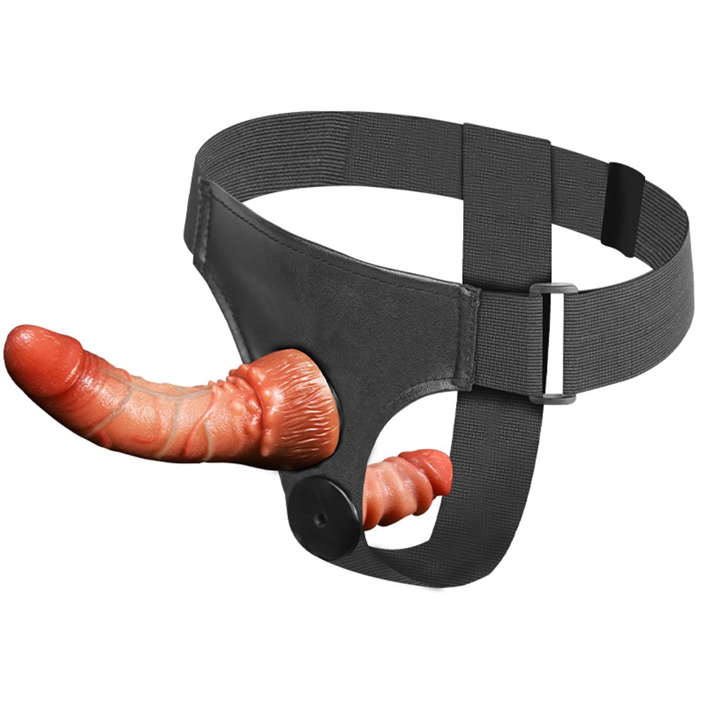 Honeypleasures Lesbian Female On Female Vibrating Strap On Double Dildo For Woman Self Sex And Double Penetration Flesh