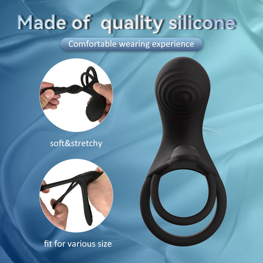 Octopus-Inspired Vibrating Cock Ring With Remote 10 Vibration Modes, Dual Rings,  Silicone, Rechargeable Endurance Enhancer For Men And Couples