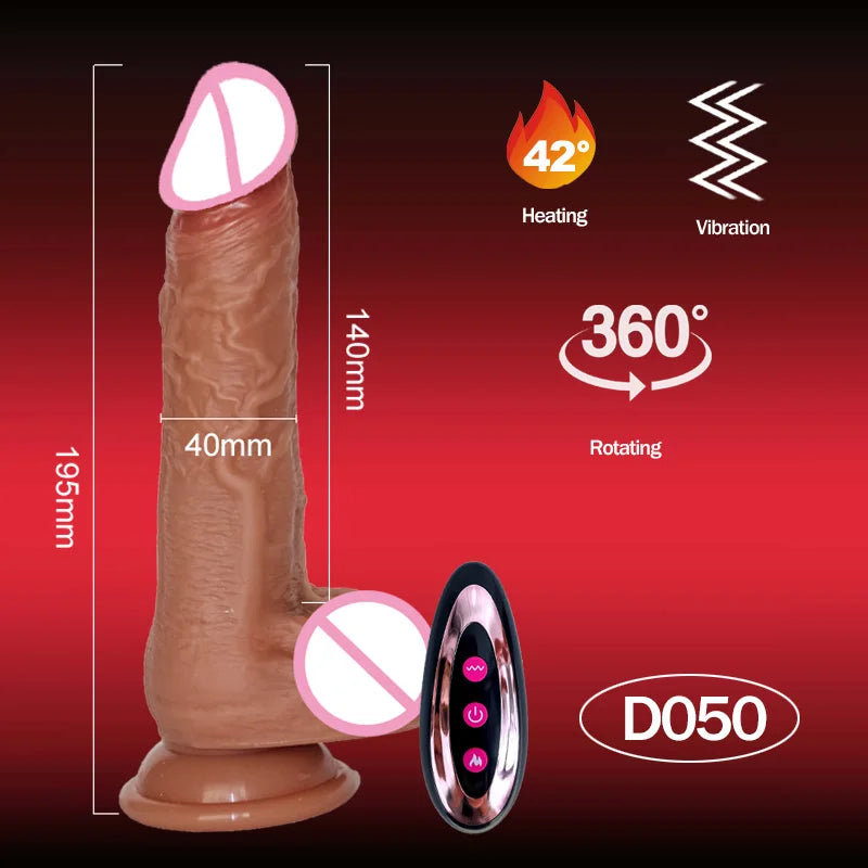 Erotic Dildo Telescopic Vibrator Female Vagina Penetration Realistic Large Penis Anal Plug With Female Sex Toys Heated Thruster