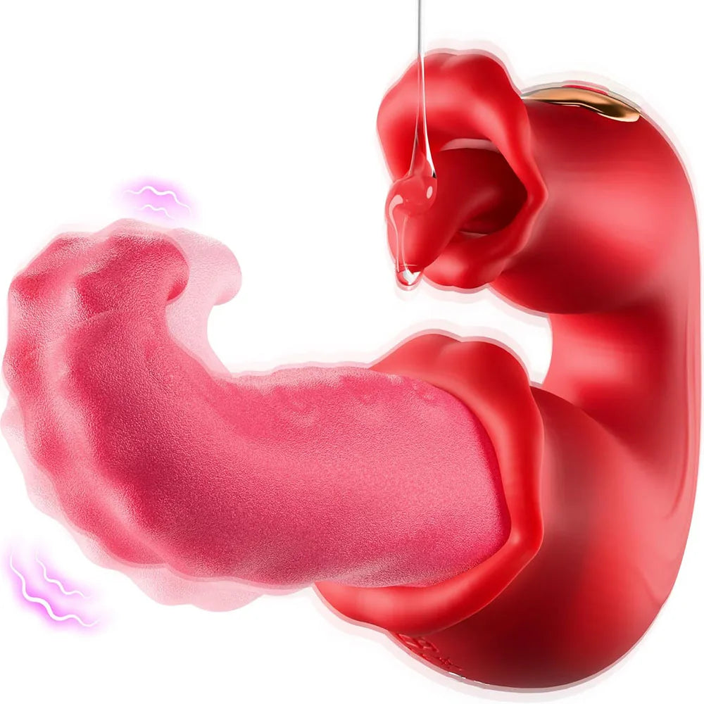 Female Vibrator Adult Sex Toys Thrust Vibrator Dildo Rose Sex Toys 10 Licking and Vibrating Patterns G Spot Clitoral Stimulator