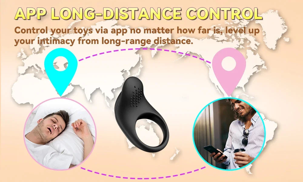 Ring Penis APP Control Vibrator Clitoris Stimulator Cock for Men Delay Ejaculation Sex Toys Lock Penisring Adult Male Couples