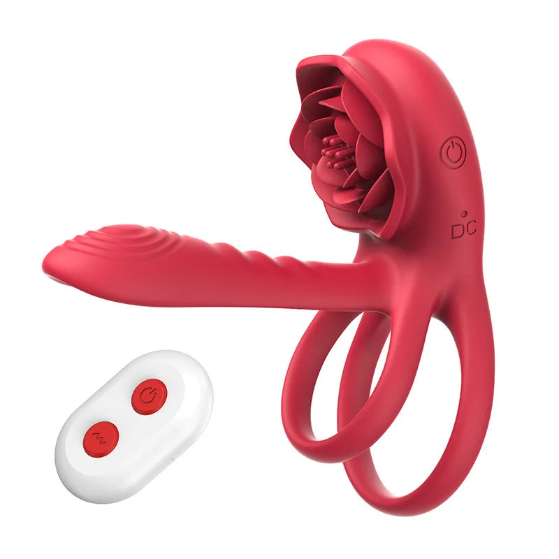 Penis Ring Vibrator Nine-frequency Dual Motor Two-point Vibration Delayed Ejaculation Enlarged Erection Sex Toy For Couples