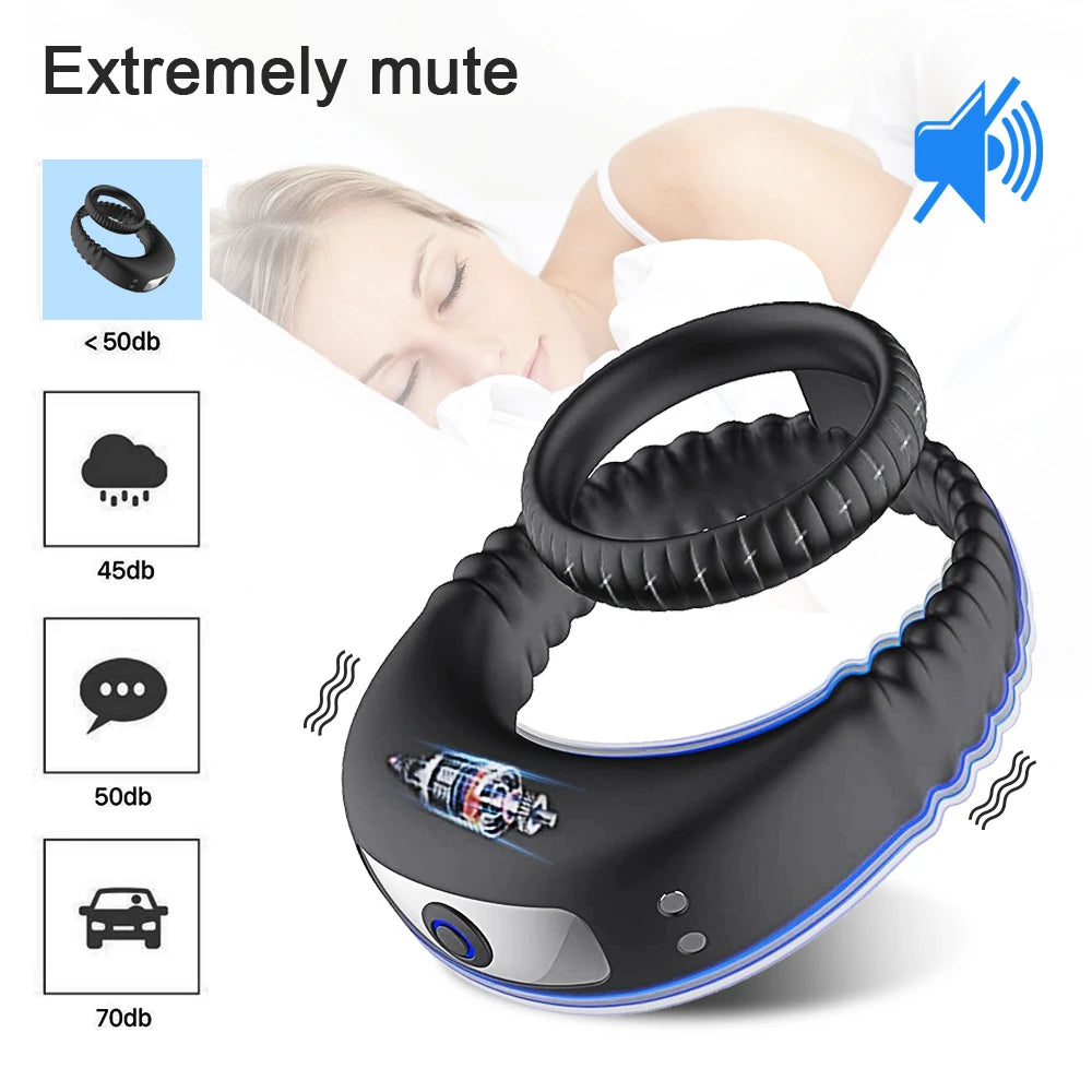 Cock Ring Penis Stimulator Massager Lasting Ejaculation Delay Vibrating Cock Rings Man Couple Ring Sex Adult Erotica Products 18