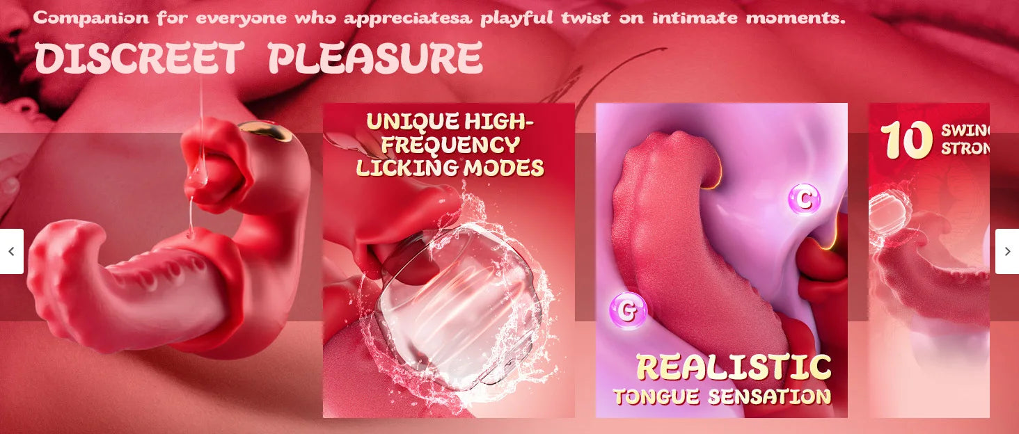 Female Vibrator Adult Sex Toys Thrust Vibrator Dildo Rose Sex Toys 10 Licking and Vibrating Patterns G Spot Clitoral Stimulator