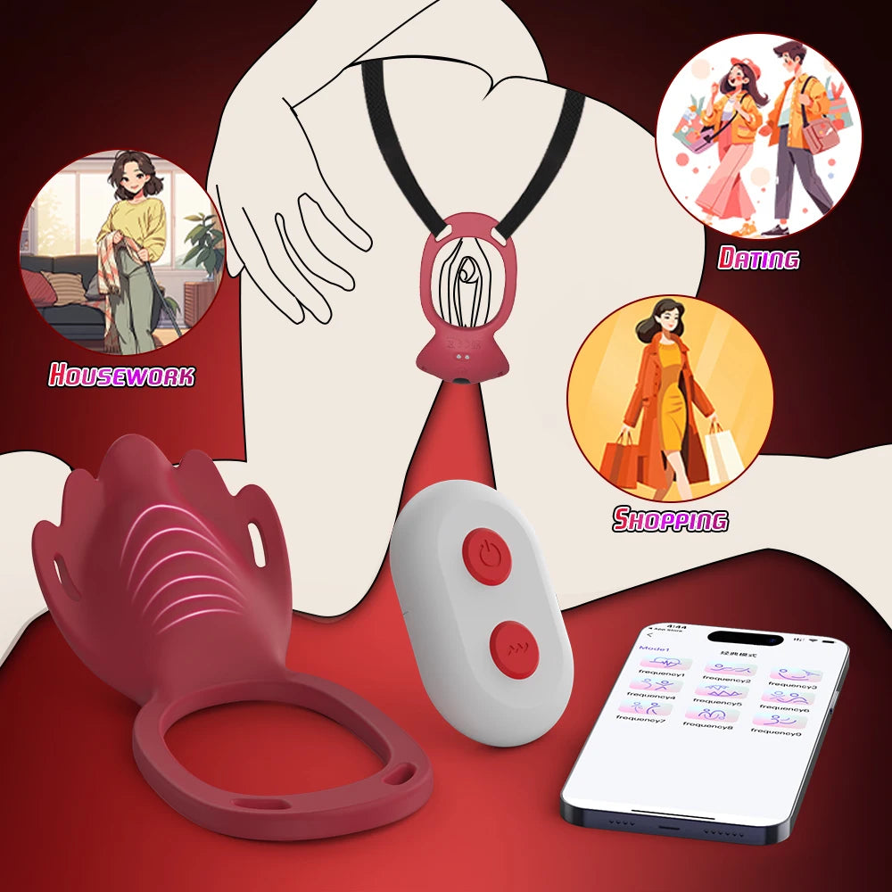 Wireless APP Wearable Panty Vibrator for Women Vibrating Clitoral Stimulator Penis Ring for Men Female Sex Toy Couples Sex Games