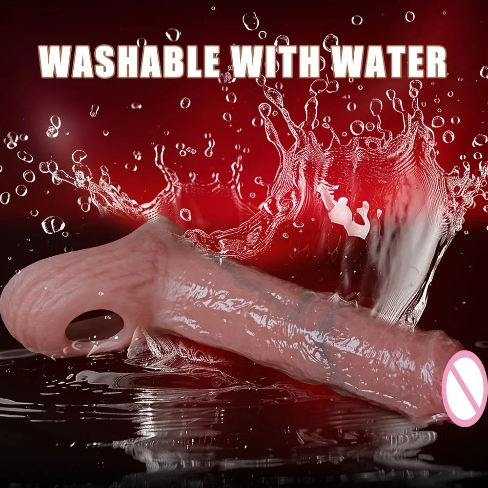 Penis Sleeve Food Grade Silicone Penis Extender Delay Ejaculation Adult Sex Toy Couples Pleasure Reusable Condom Cock Dick Ring