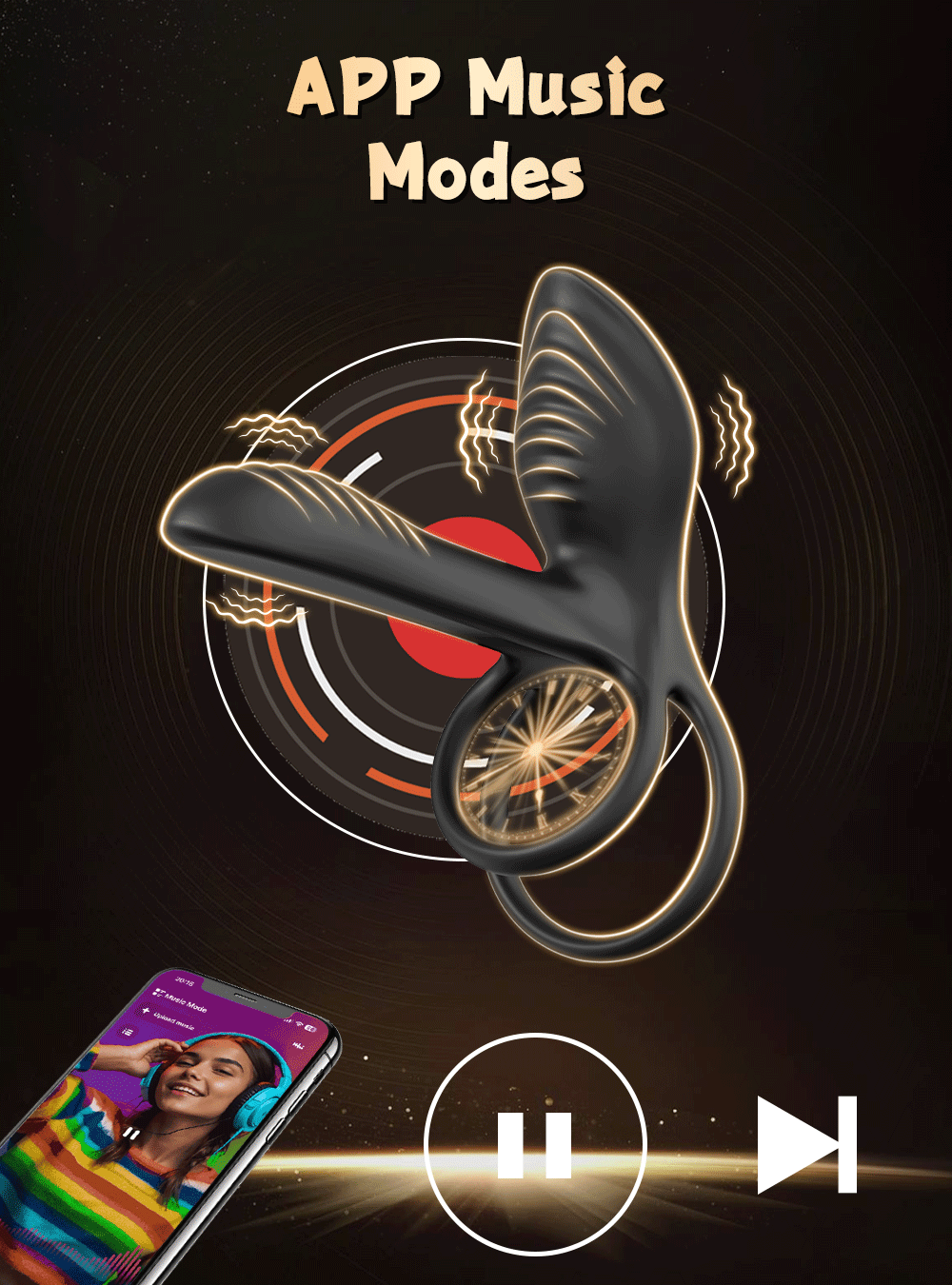 Wireless Bluetooth Vibrating Penis Ring Men Delay Ejaculation Cock Ring Vibrator Clitoris G Spot Stimulation Sex Toys for Couple