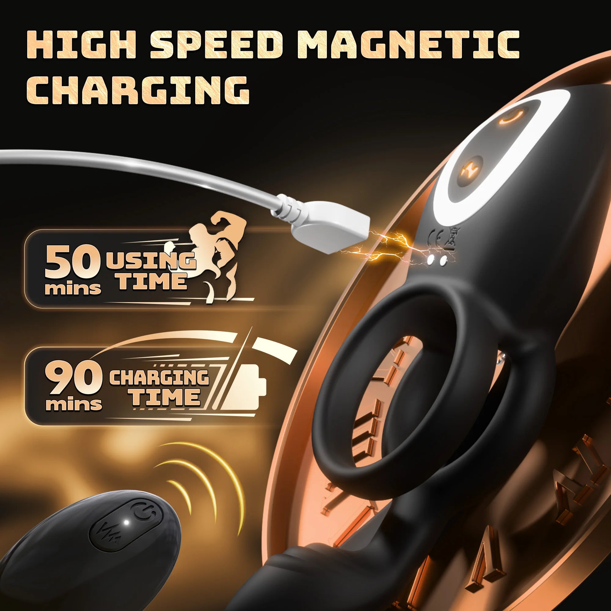 Kushor 4in1 Vibrating Cock Ring Vibrator Penis Ring G Spot Clit Stimulator Men Ejaculation Delay Remote Control Couple Sex Toy