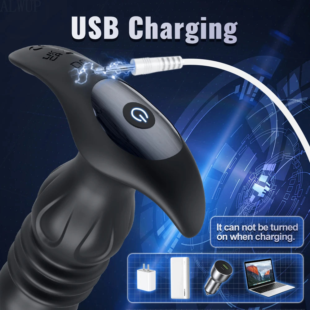 Anal Plug Vibrator Gay Anal Dildo Toy Butt Plug Stimulator Masturbation Penetration Vagina Anal Vibrating Men Women Toys Adults