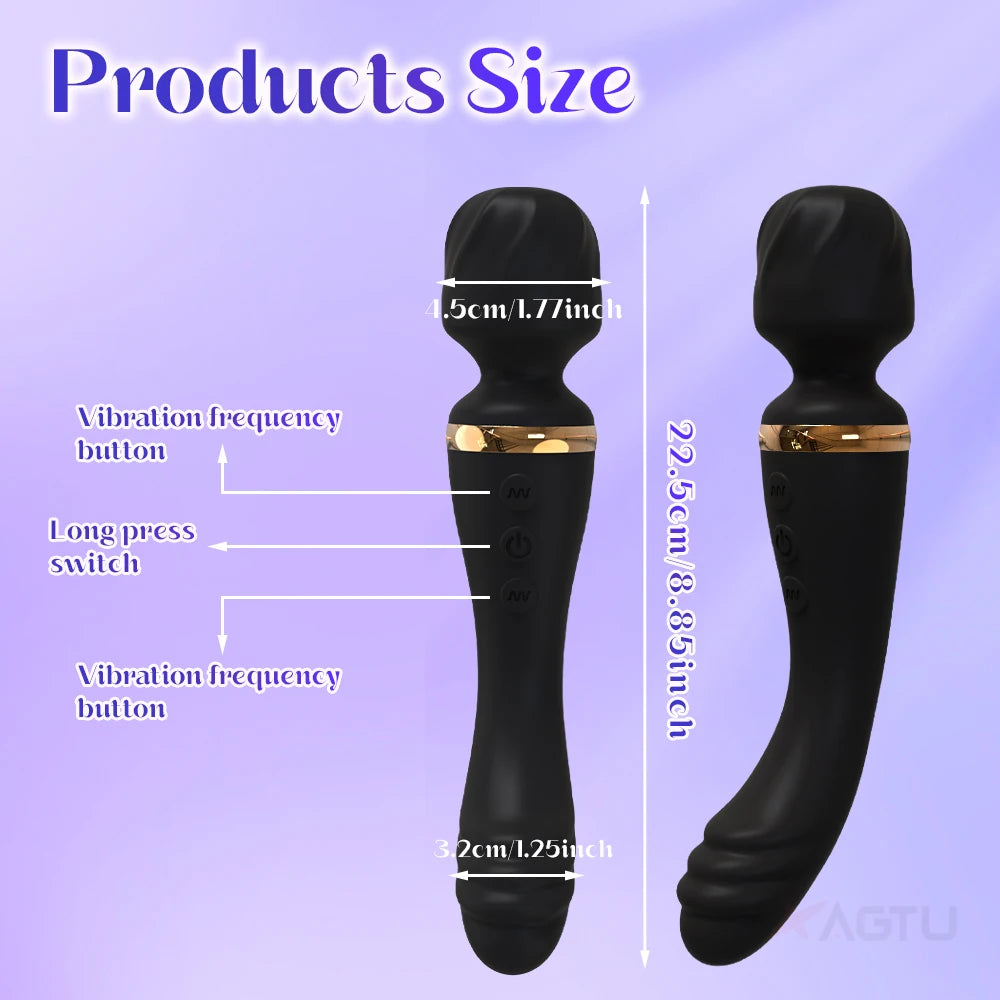 2 in 1 Vibrator AV Wand for Women G-Spot Clit Vagina Stimulator Nipples Breast Massager Female Masturbator Sex Toy for Women