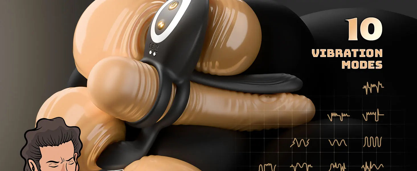 Kushor 4in1 Vibrating Cock Ring Vibrator Penis Ring G Spot Clit Stimulator Men Ejaculation Delay Remote Control Couple Sex Toy