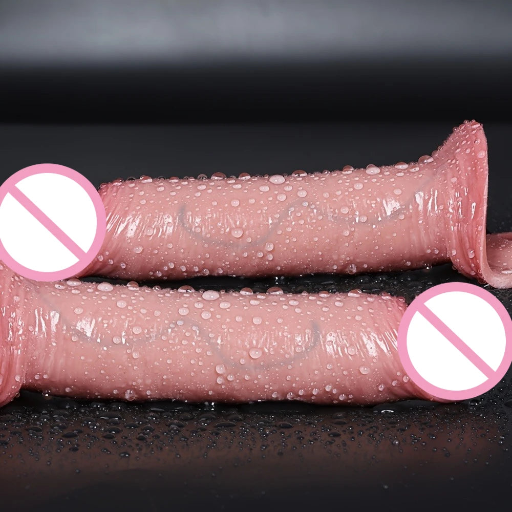 Penis Extender Sleeve Can Delay Ejaculation Dick Enlargement Longer Adult Sex Toy for Men G-Spot Stimulation Reusable Penis Ring