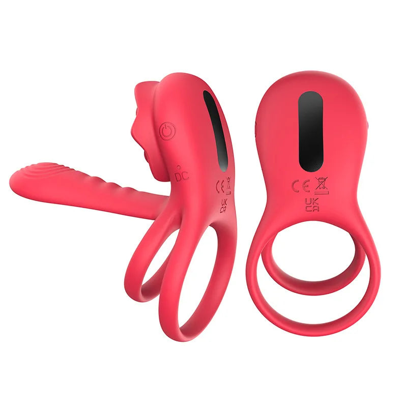 Penis Ring Vibrator Nine-frequency Dual Motor Two-point Vibration Delayed Ejaculation Enlarged Erection Sex Toy For Couples