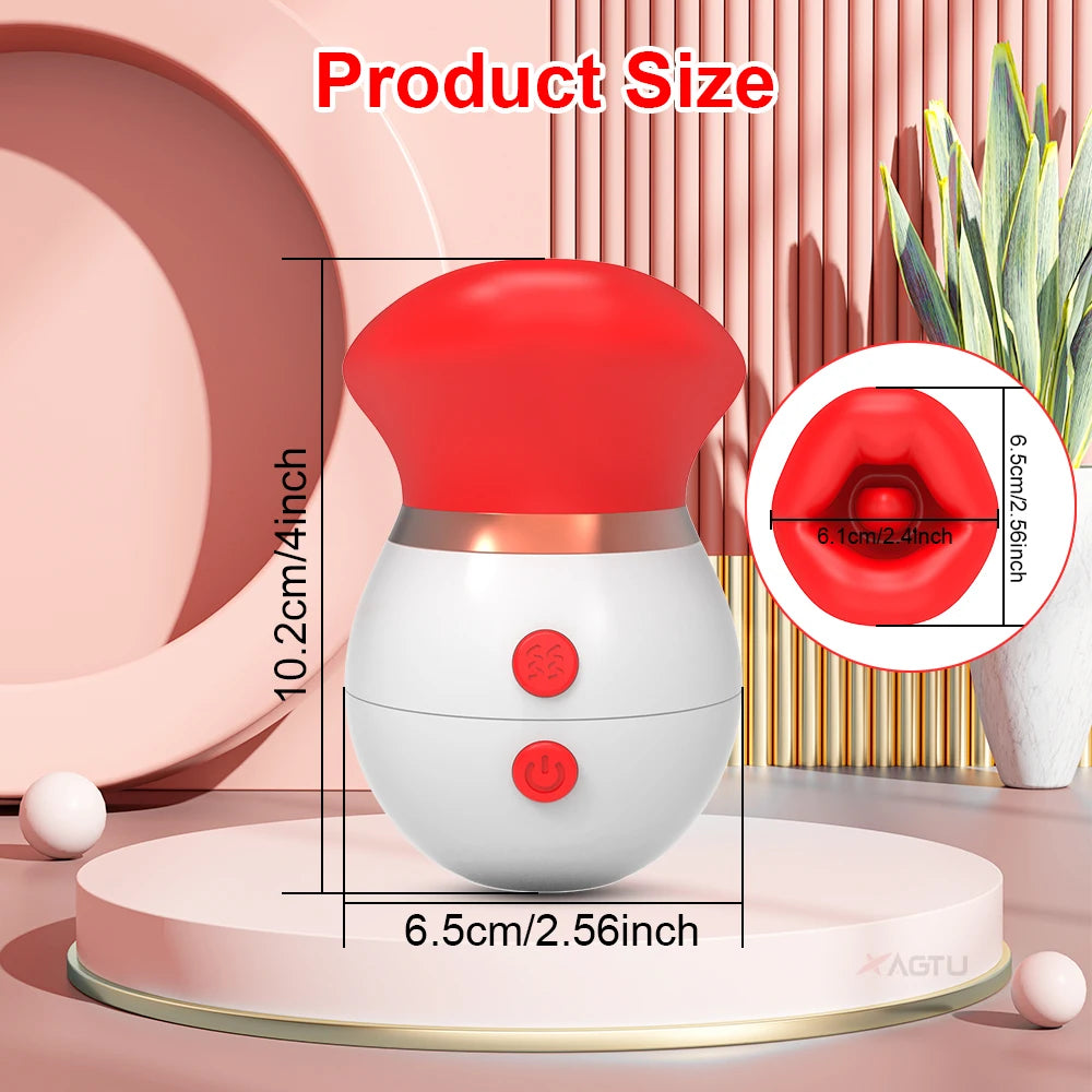 Rose-Tongue Sucking Licking Vibrator Female G Spot Orgasm Sex Toy Biting Nipple Oral Clitoris Stimulator Sex Toys for Women