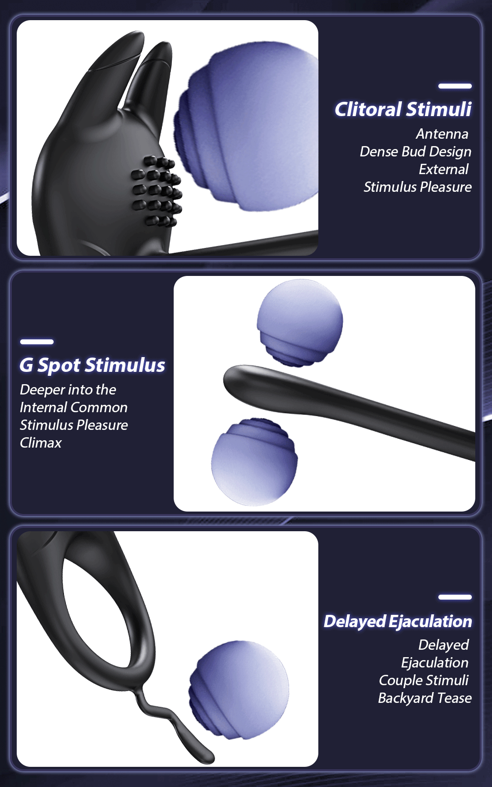 Vibrating Penis Ring for Men Delay Ejaculation Cock Ring Male Penis Massager Clitoral G Spot Stimulation Sex Toys for Couples