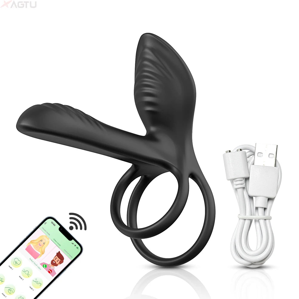 Wireless Bluetooth Vibrating Penis Ring Men Delay Ejaculation Cock Ring Vibrator Clitoris G Spot Stimulation Sex Toys for Couple