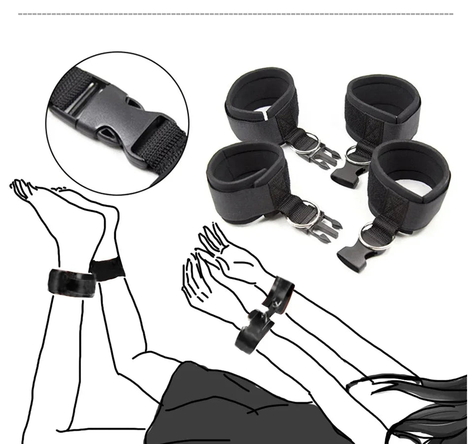 Bondage Kit BDSM Restraints Fetish Erotic Sex Toys For Couples Women Bandage Slave Collars Obedience Handcuffs Master Adult Game