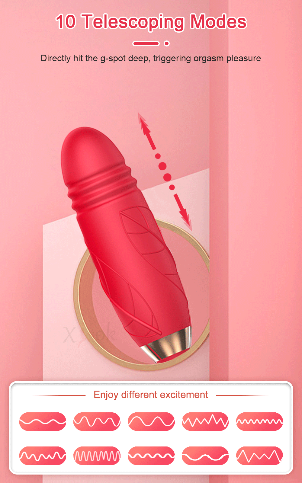 2 In 1 Tongue Licking Vibrator for Women Clitoris Nipples Stimulator Female Masturbator with Thrusting Vagina Vibrator Sex Toy