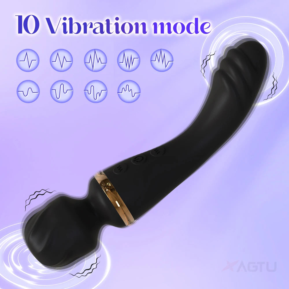 2 in 1 Vibrator AV Wand for Women G-Spot Clit Vagina Stimulator Nipples Breast Massager Female Masturbator Sex Toy for Women