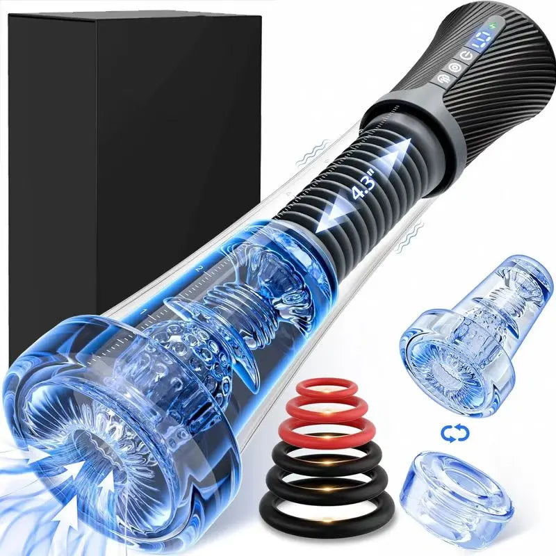 Male Masturbator Penis Pump Enlarger Transparent Visual Male Sex Toys for Men APP Control Vibrating Vacuum Suction Glans Trainer