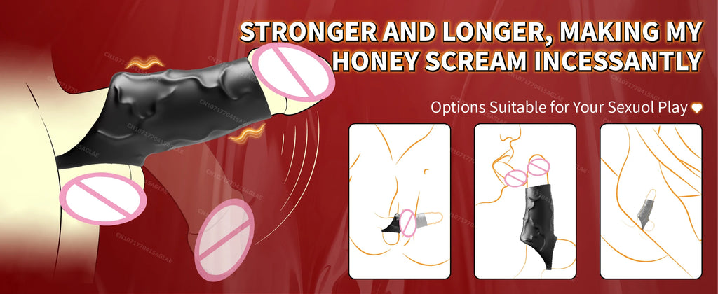 HESEKS Vibrator Penis Sleeve Cock Ring Extender for Penis Testicles G Spot Stimulation Couples Adult Sex Toys for Men Women 18+