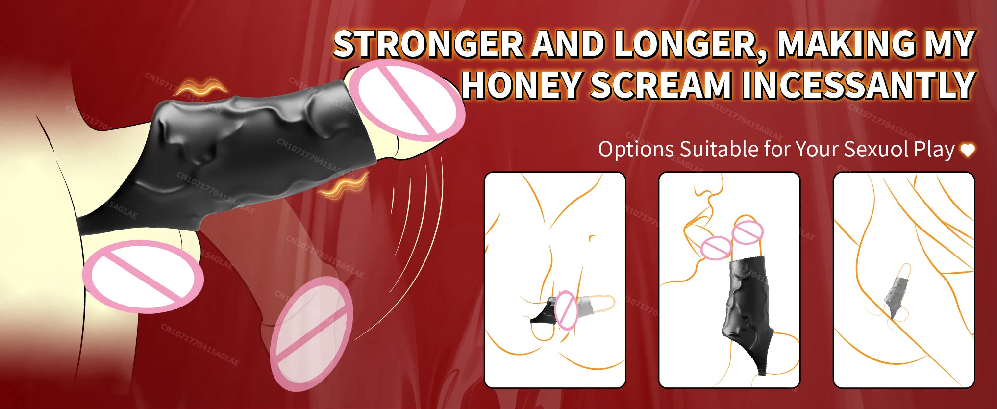 HESEKS Vibrator Penis Sleeve Cock Ring Extender for Penis Testicles G Spot Stimulation Couples Adult Sex Toys for Men Women 18+