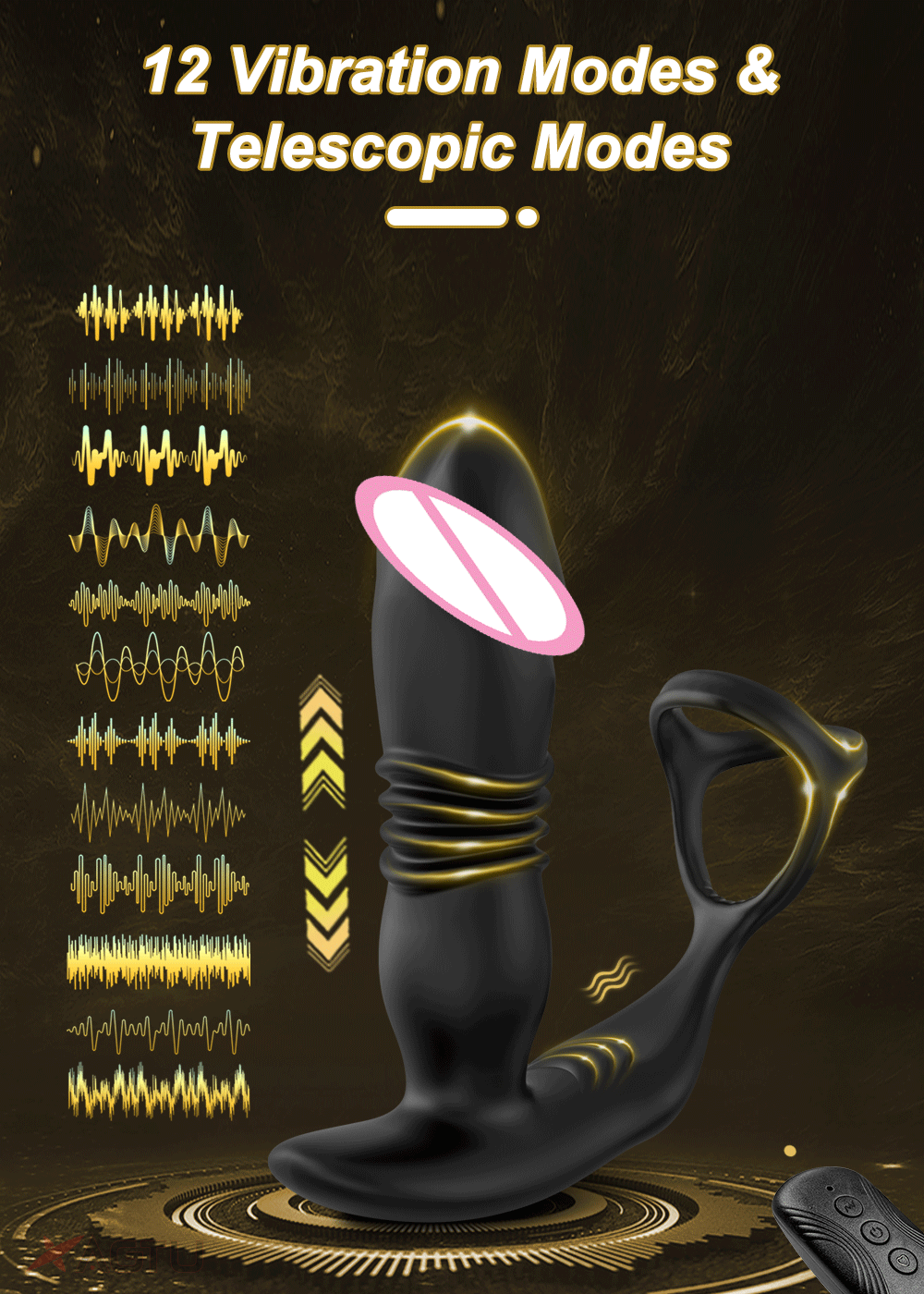 Vibrator Cock Ring Masturbation Tools for Gay Anal Plug Vibration Thrusting Prostate Anal Plug Men Butt Plug Adult Sex Toys