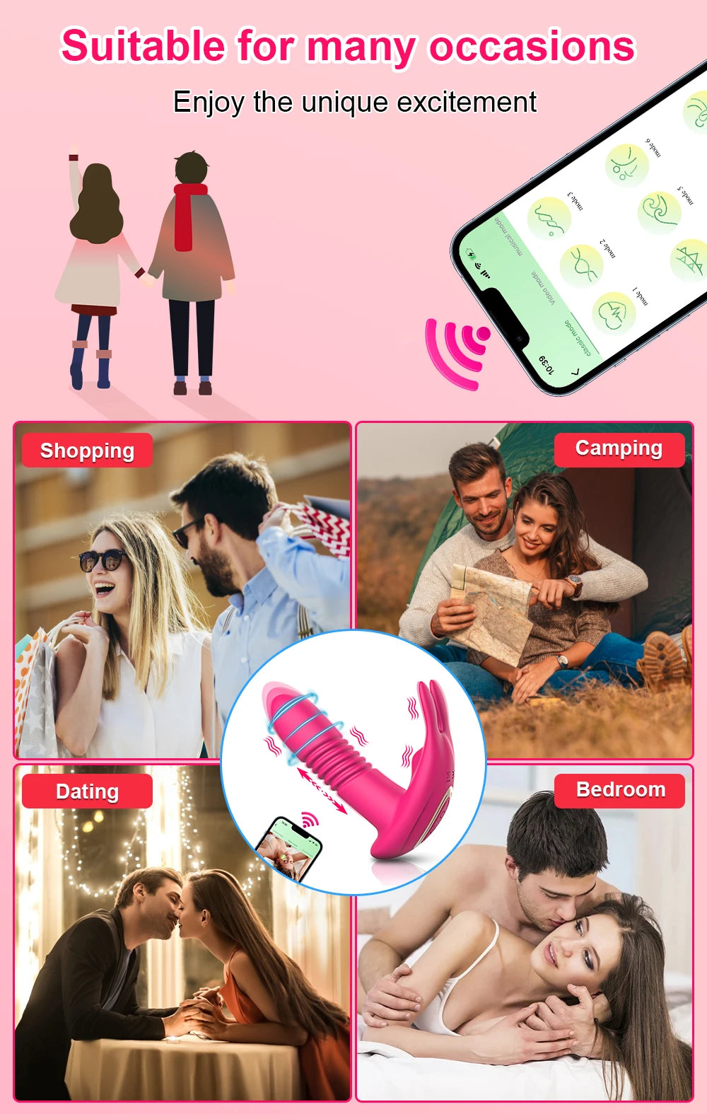 Thrusting Vibrator for Women APP Rotating Telescopic Dildo Remote Control G Spot Massage Clitoris Stimulator Sex Toy for Women