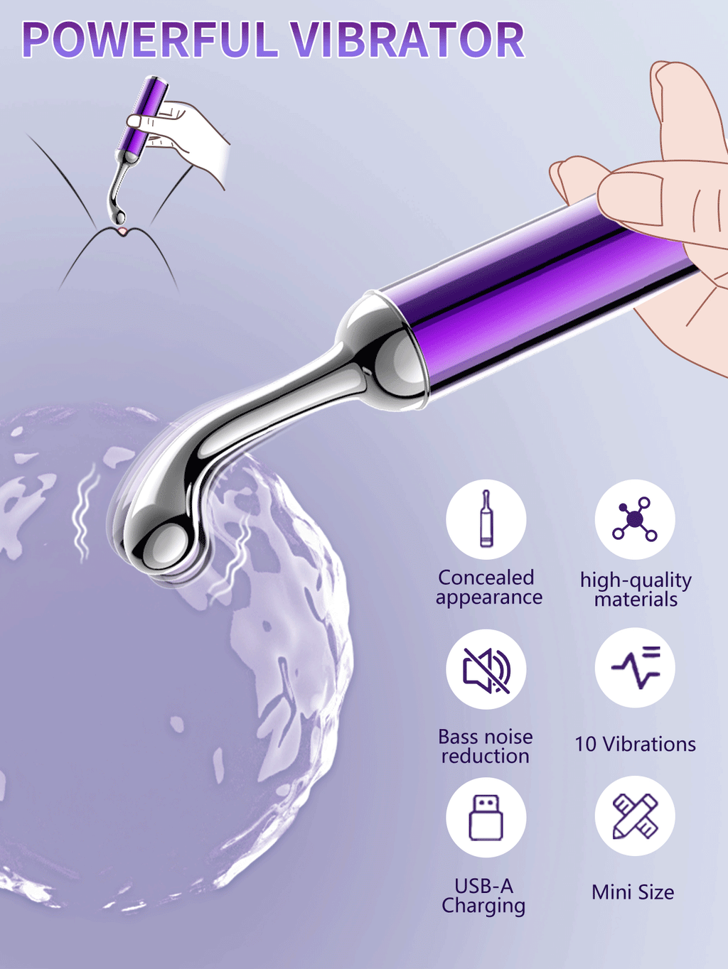 Clitoral Vibrator Female Squirting Vibrator G-spot Dildo Nipple Stimulator High Frequency Personal Massager Adult Sensual Toys