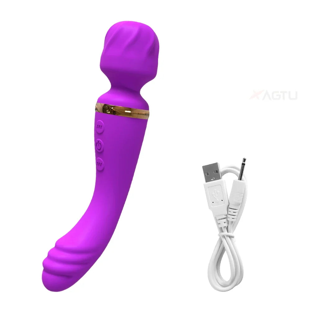2 in 1 Vibrator AV Wand for Women G-Spot Clit Vagina Stimulator Nipples Breast Massager Female Masturbator Sex Toy for Women