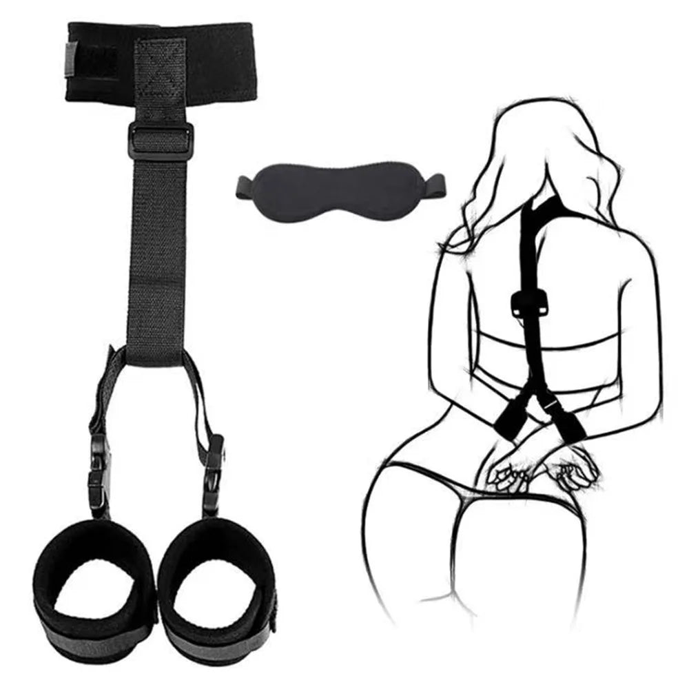 S&M Bed Bondage Ankle Collar Leather Restraint Set BDSM Bondage Kits Erotic Toy Handcuffs Adult Game Sex Toys For Women Couples