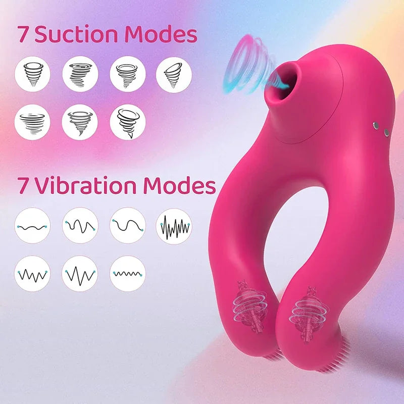 Penis Cock Ring Vibrator for Men Delay Ejaculation Stimulator Clit Sucker Dick Enlarger Ring Sex Toy for Men Couples Adult Goods
