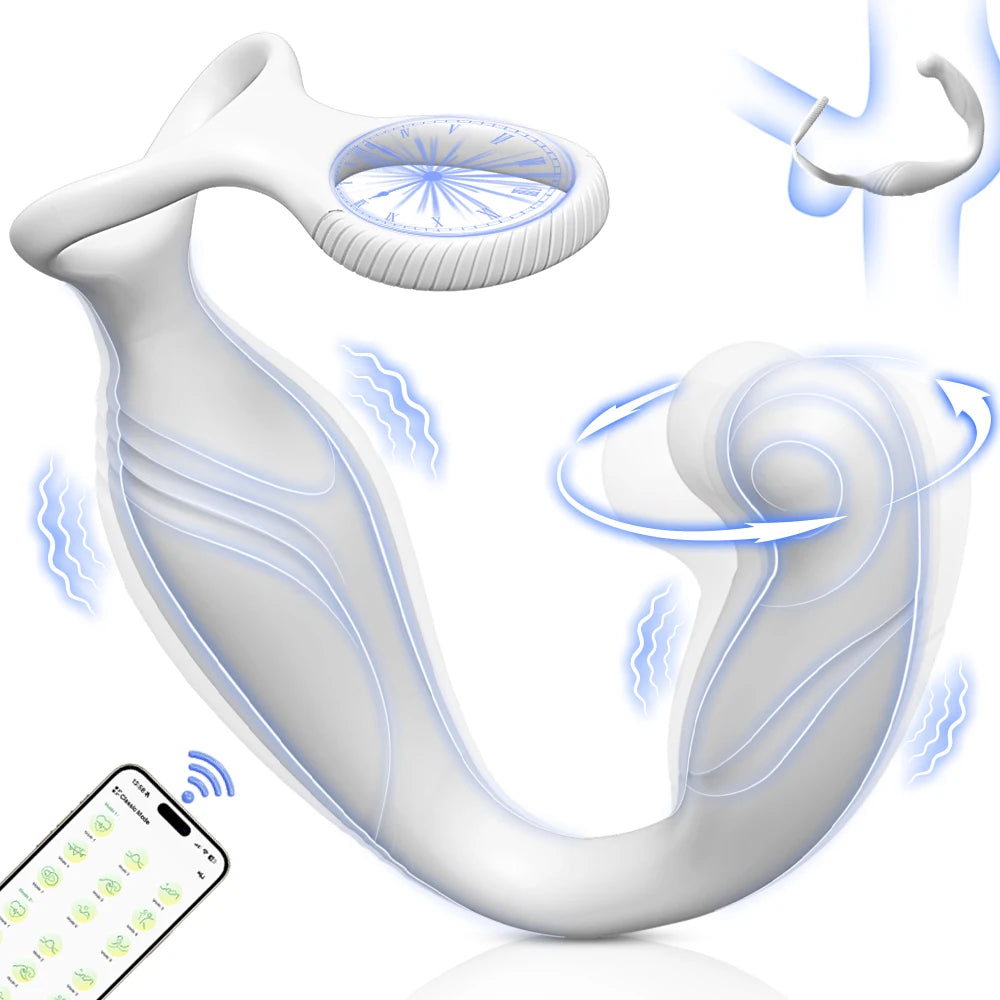 Vibrator Cock Ring Masturbation Tools for Gay Anal Plug Vibration Thrusting Prostate Anal Plug Men Butt Plug Adult Sex Toys