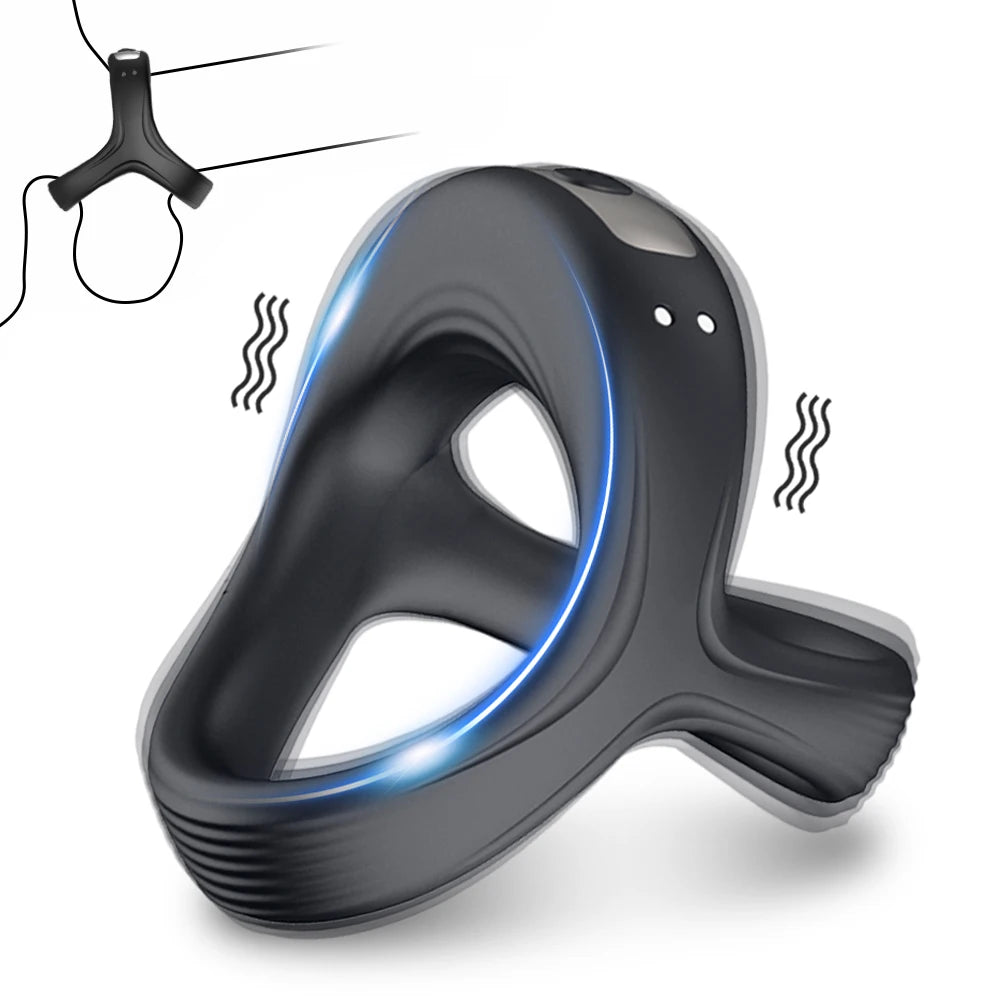 Cock Ring Penis Stimulator Massager Lasting Ejaculation Delay Vibrating Cock Rings Man Couple Ring Sex Adult Erotica Products 18