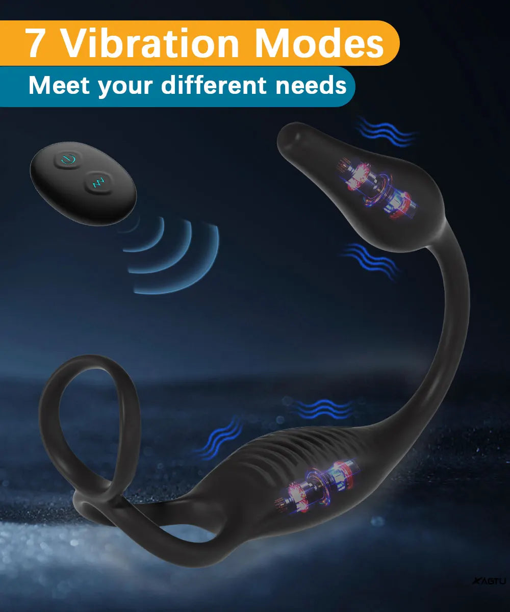 Prostate Massager Vibrating Cock Ring Anal Plug Sex Toys for Men Adult Anal Toys Remote Control Vibrator Penis Ring Butt Plug