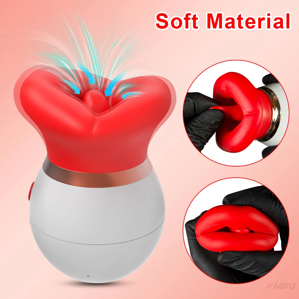 Rose-Tongue Sucking Licking Vibrator Female G Spot Orgasm Sex Toy Biting Nipple Oral Clitoris Stimulator Sex Toys for Women