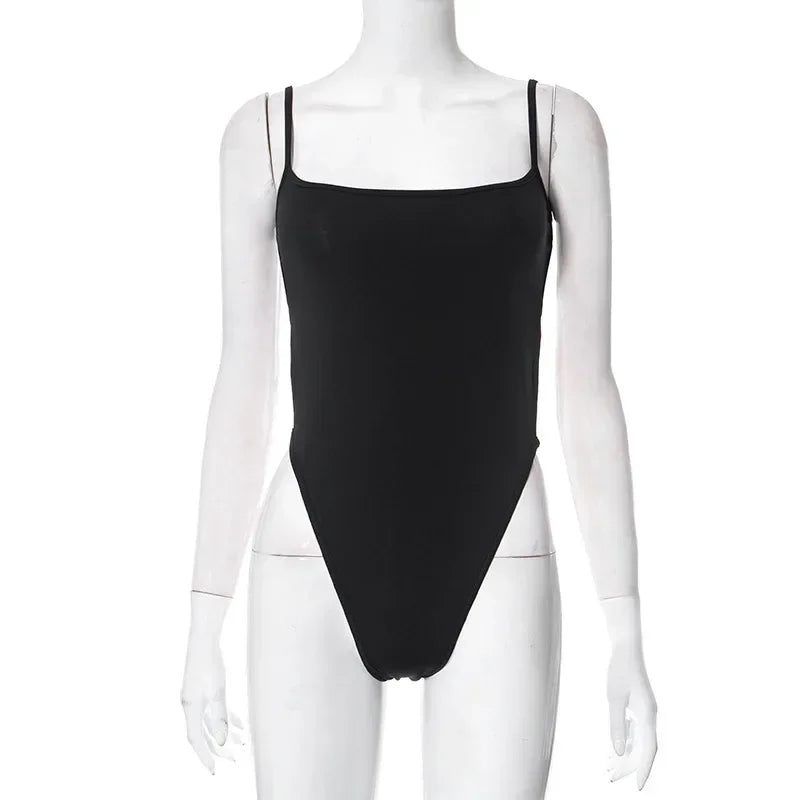 One Neck Fashion Bodysuit Y2k Streetwear Lace-Up Tops For Women Slim Fit Short Patchwork Backless Solid-Coloured Lingerie Sexy