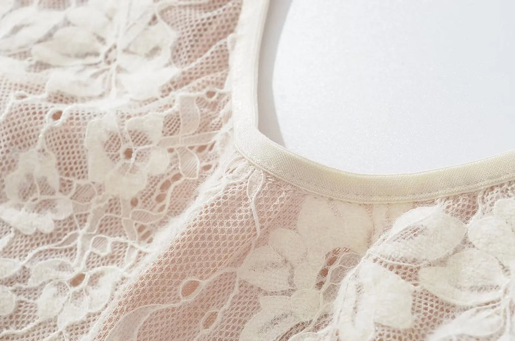 Sexy See Through Lace With Lining Backless Spaghetti Strap Bodysuit Woman Sling Tight Short Jumpsuit Slim fit Rompers Playsuits