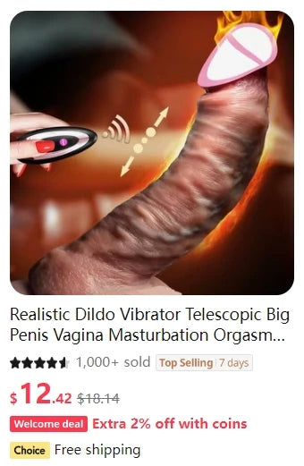 Erotic Dildo Telescopic Vibrator Female Vagina Penetration Realistic Large Penis Anal Plug With Female Sex Toys Heated Thruster