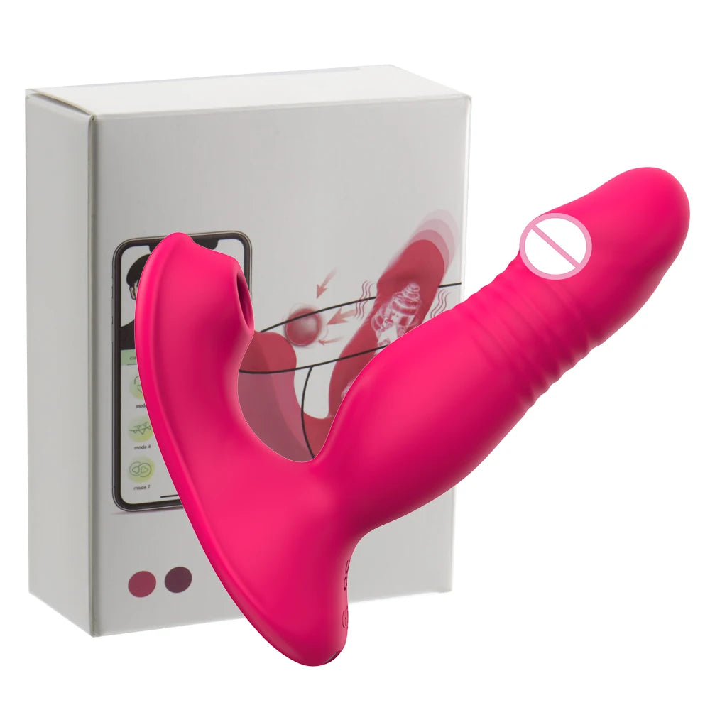 App Remote Control 9 Vibrating Sucker Thrusting Dildo ,G Spot Vibrator Nipple Vibrator,Adult Sex Toy for Woman Female Couples
