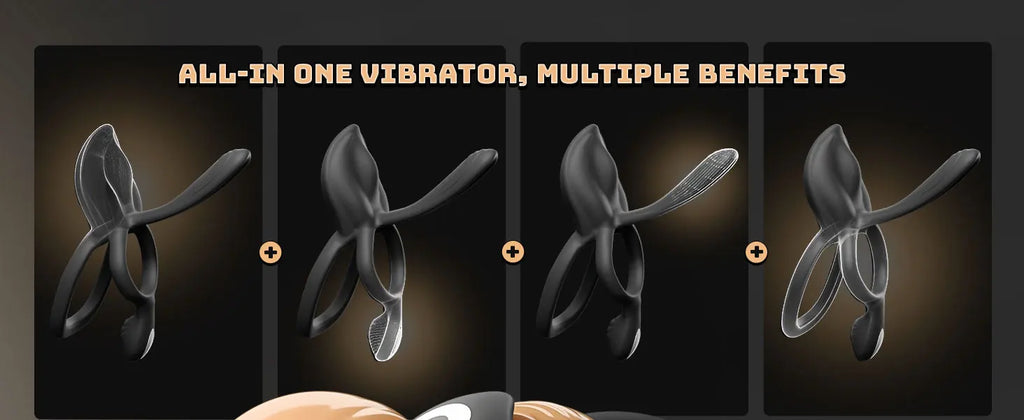 Kushor 4in1 Vibrating Cock Ring Vibrator Penis Ring G Spot Clit Stimulator Men Ejaculation Delay Remote Control Couple Sex Toy