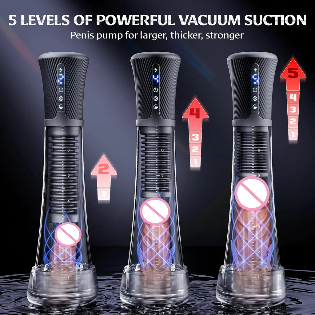 Male Masturbator Penis Pump Enlarger Transparent Visual Male Sex Toys for Men APP Control Vibrating Vacuum Suction Glans Trainer