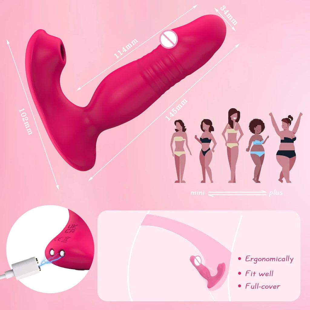 App Remote Control 9 Vibrating Sucker Thrusting Dildo ,G Spot Vibrator Nipple Vibrator,Adult Sex Toy for Woman Female Couples