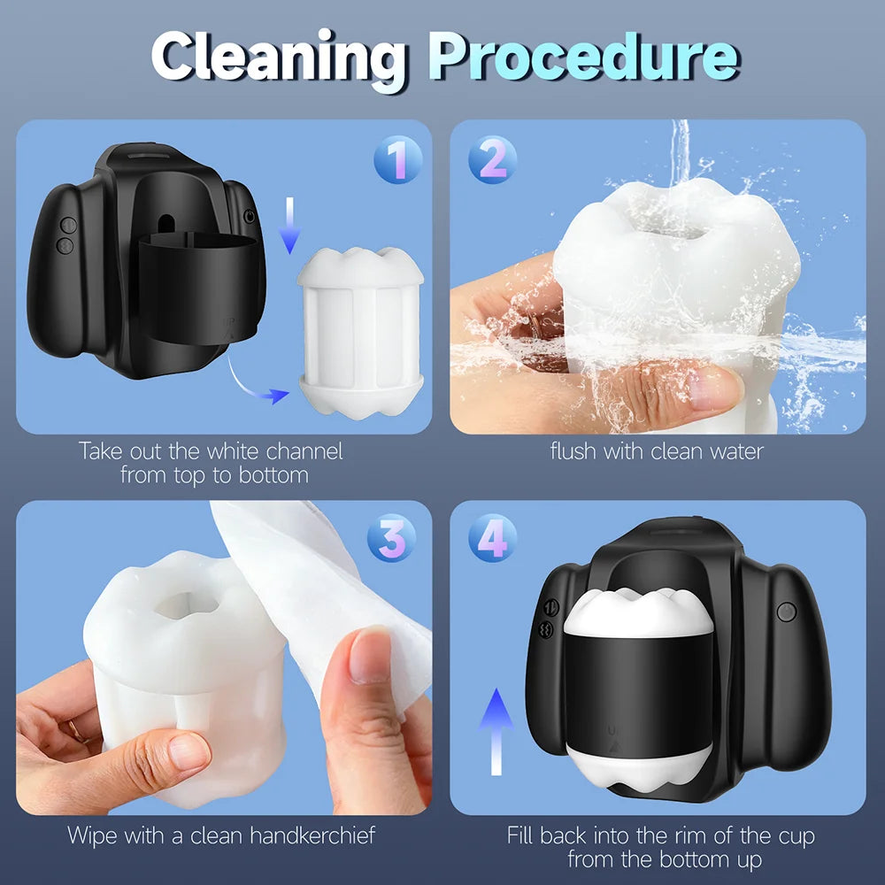 Telescopic Vibrating Male Masturbator,Penis Trainer Pocket Pussy with App Control,Phone Stand & Handles,Adult Sex Toys For Men