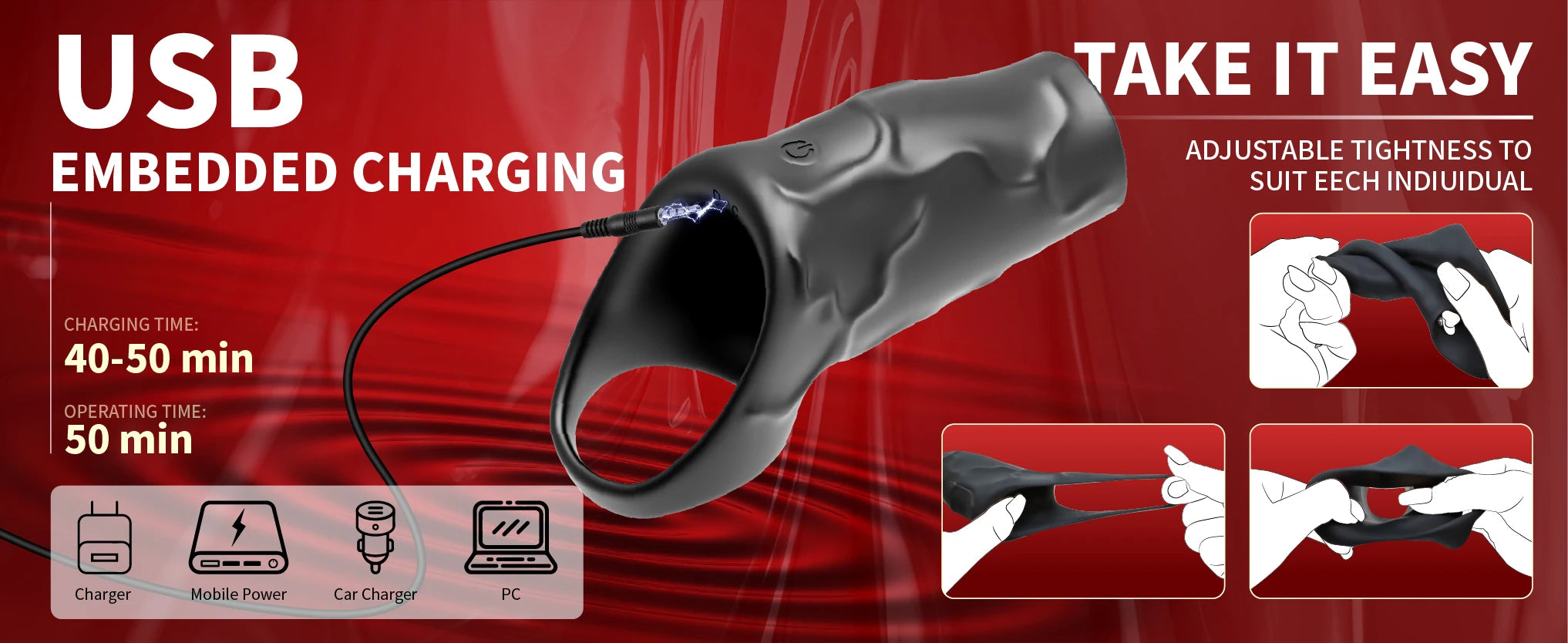 HESEKS Vibrator Penis Sleeve Cock Ring Extender for Penis Testicles G Spot Stimulation Couples Adult Sex Toys for Men Women 18+