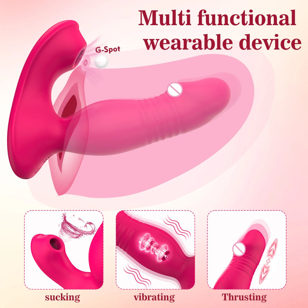 App Remote Control 9 Vibrating Sucker Thrusting Dildo ,G Spot Vibrator Nipple Vibrator,Adult Sex Toy for Woman Female Couples
