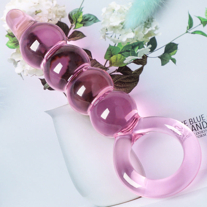 Cherry Pink Magic Wand Glass Dildo Vaginal And Anal Dual-use